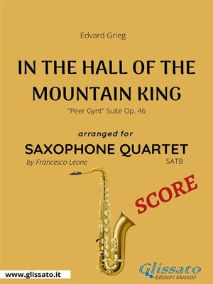 cover image of In the Hall of the Mountain King--Saxophone Quartet SCORE